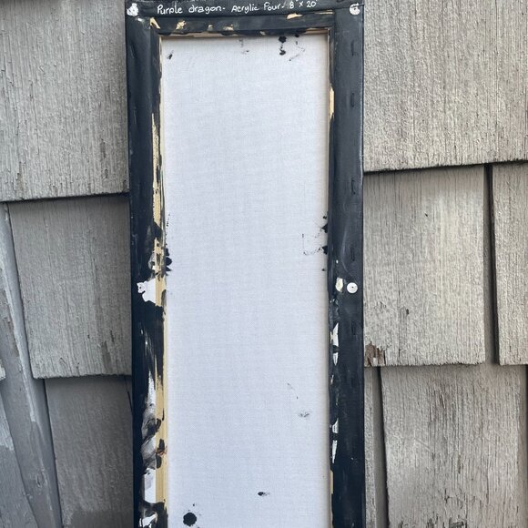 Abstract Purple Dragon Swirl Acrylic Pour Canvas Painting Signed LAM 2023 - Picture 5 of 6